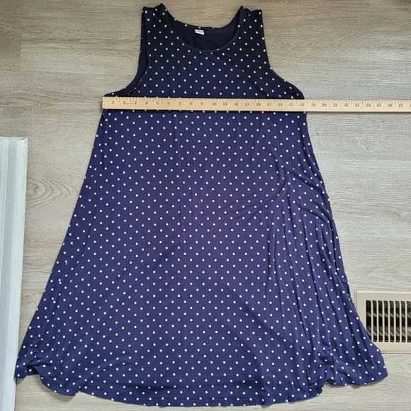 OLD NAVY Navy Blue With White Polka Dots Swing Dress Women's Size Large - Picture 8 of 9